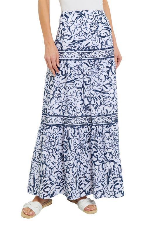 Womens Floral Tiered A-Line Maxi Skirt Product Image