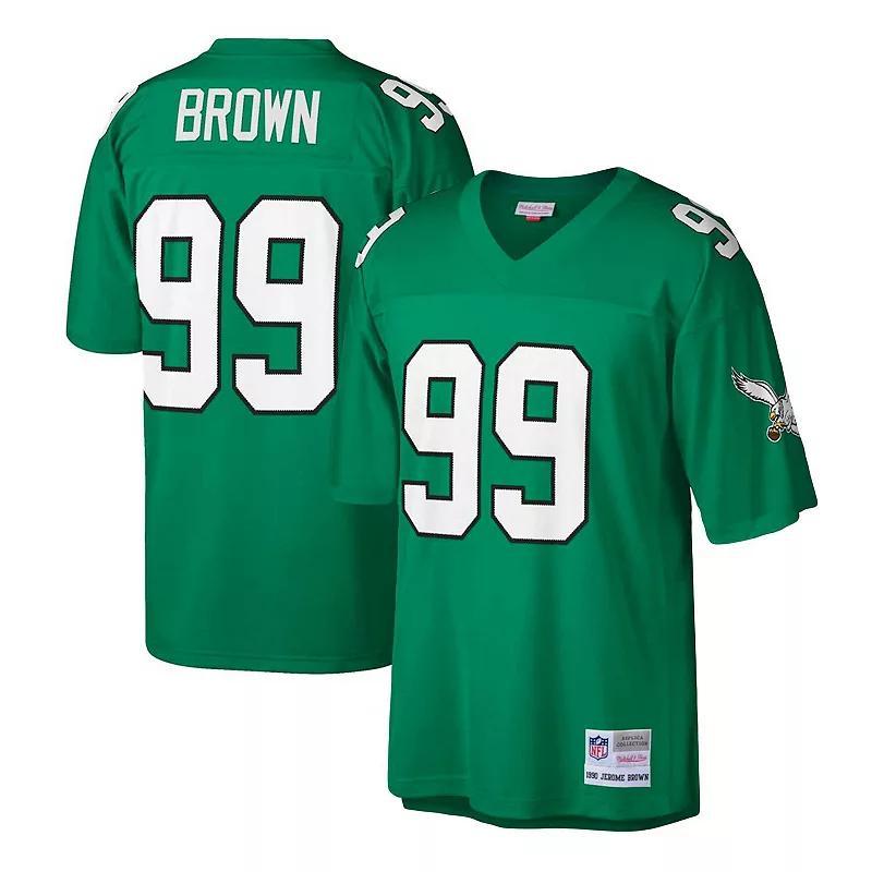 Mens Mitchell & Ness Jerome Brown Kelly Philadelphia Eagles Big & Tall 1990 Retired Player Replica Jersey Product Image