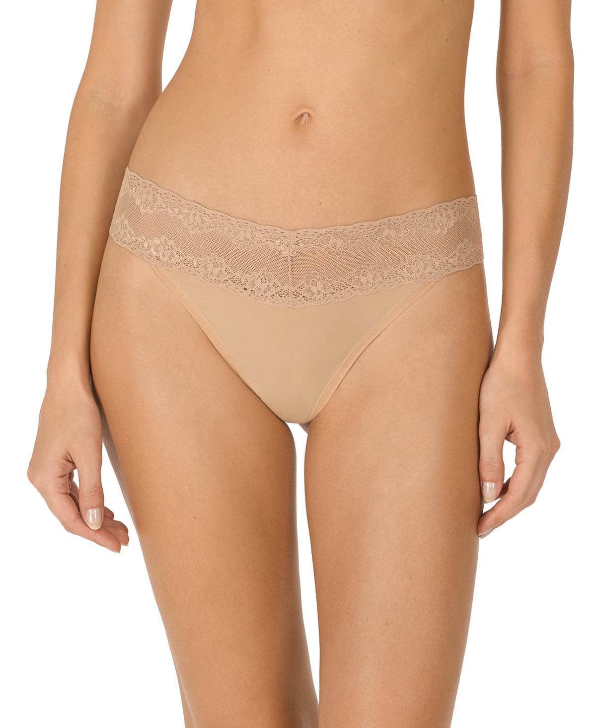 Natori Womens Bliss Perfection Lace Trim One Thong 6-Pack - Cafe/rose beige Product Image