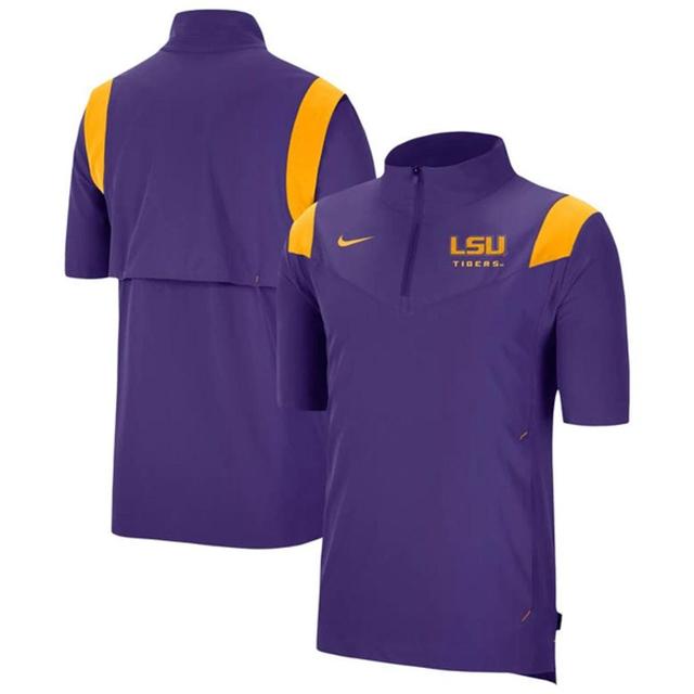 NIKE Purple Lsu Tigers Coach Short Sleeve Quarter-zip Jacket Product Image