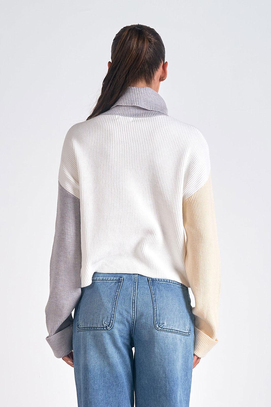 Colorblock Crop Sweater Product Image