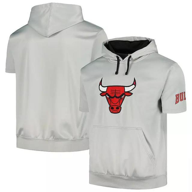 Mens Fanatics Branded /Black Chicago Bulls Short Sleeve Pullover Hoodie Product Image