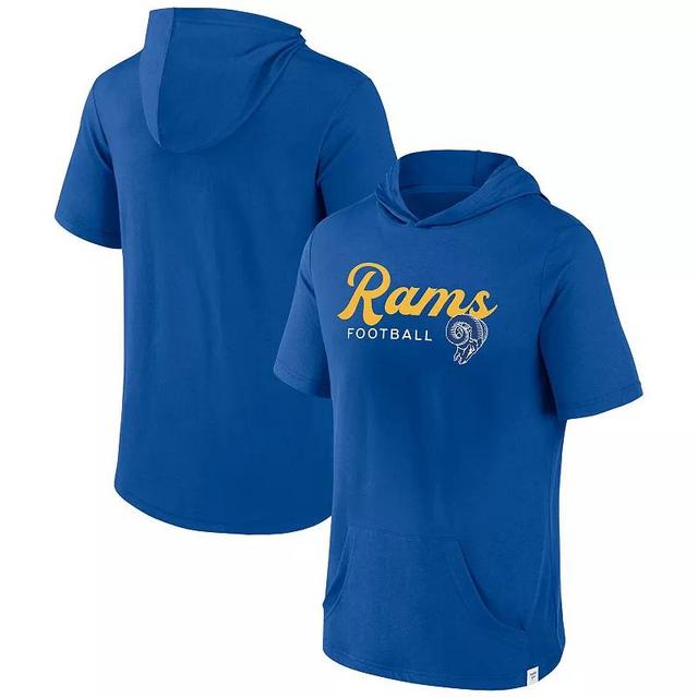 Mens Fanatics Branded Royal Los Angeles Rams Offensive Strategy Short Sleeve Pullover Hoodie Product Image