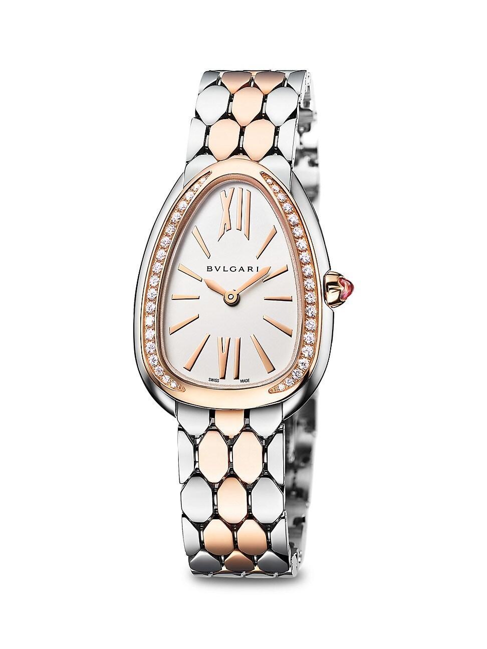 Womens Serpenti Seduttori Rose Gold, Stainless Steel & Diamond Bracelet Watch Product Image