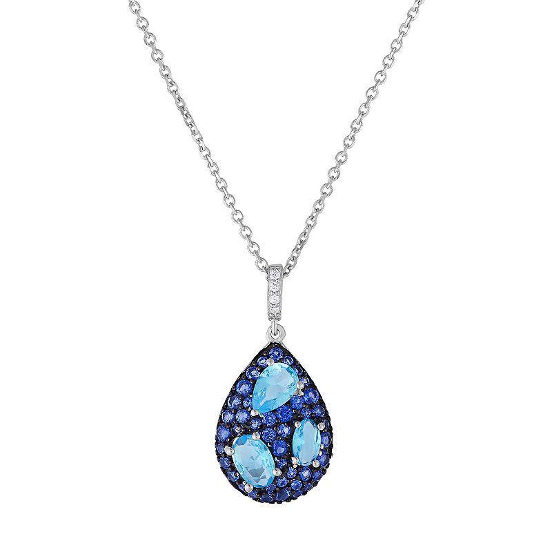 Sterling Silver Cubic Zirconia Pendant Necklace, Womens Product Image