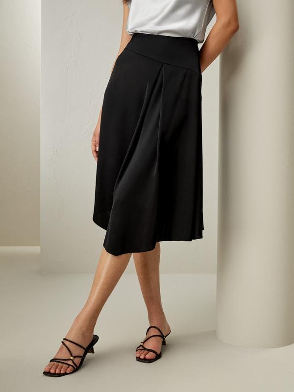 Versatile Asymmetrical Silk Skirt Product Image