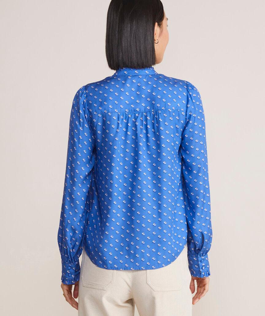 Silk Twill Ruffle Collar Popover Product Image