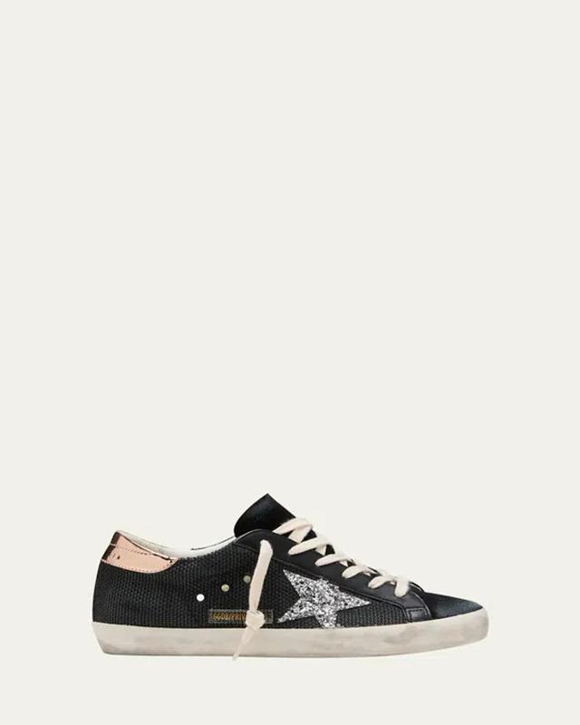 GOLDEN GOOSE Super-star Low Top Sneaker In Black Silver Antique Pink Product Image