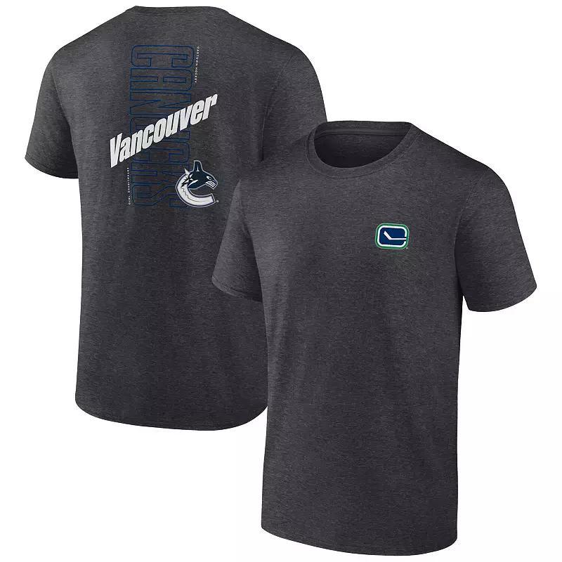 Mens Fanatics Branded Heather Charcoal Vancouver Canucks Backbone T-Shirt Product Image