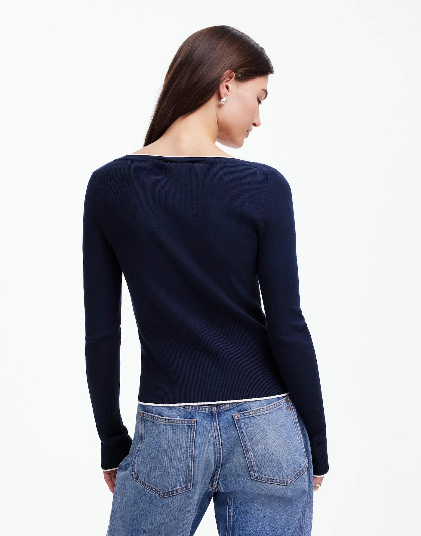 The Signature Knit Scoopneck Cardigan Product Image