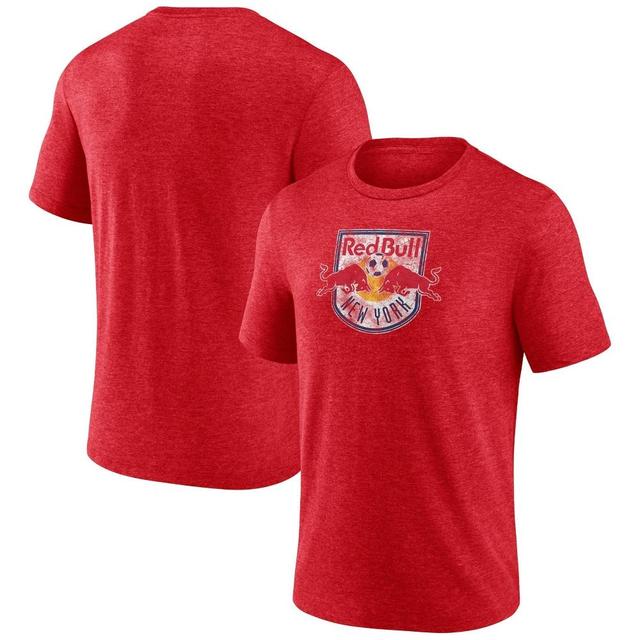 MLS New York Red Bulls Mens Gray Short Sleeve Triblend Chest Logo T-Shirt Product Image