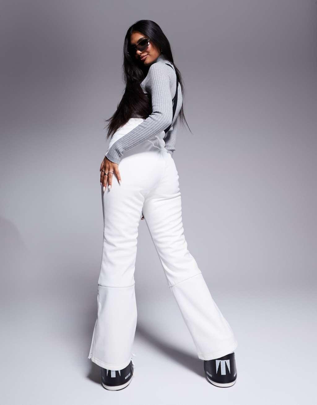 ASOS 4505 Ski soft shell water repellent kick flare ski pants in white Product Image