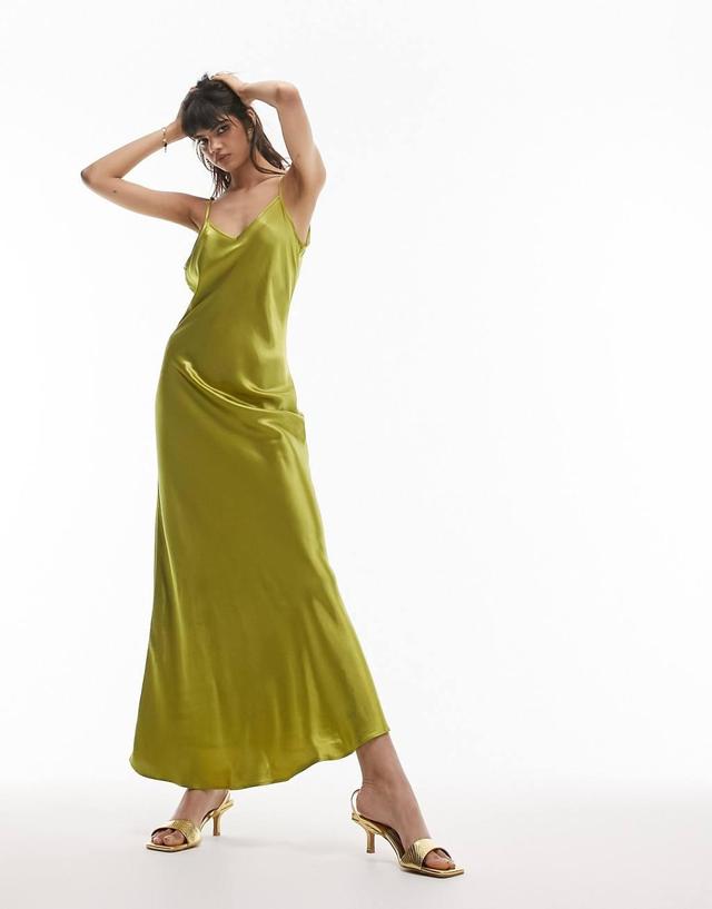 Topshop cami maxi dress in chartreuse Product Image