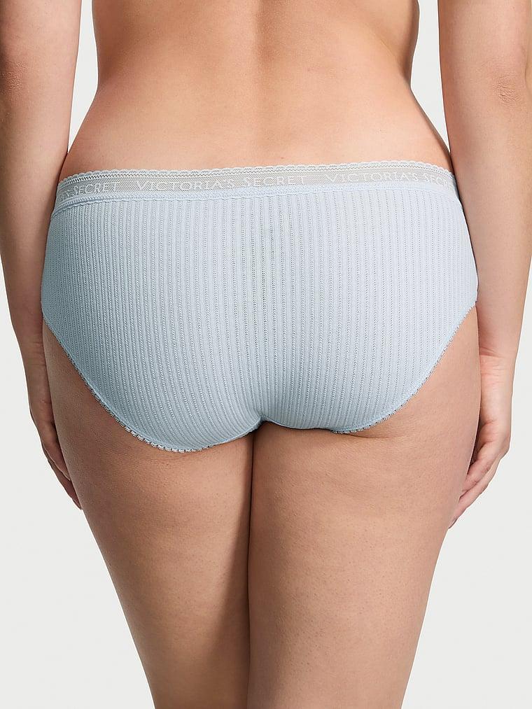 Logo Cotton Lace-Waist Hiphugger Panty Product Image