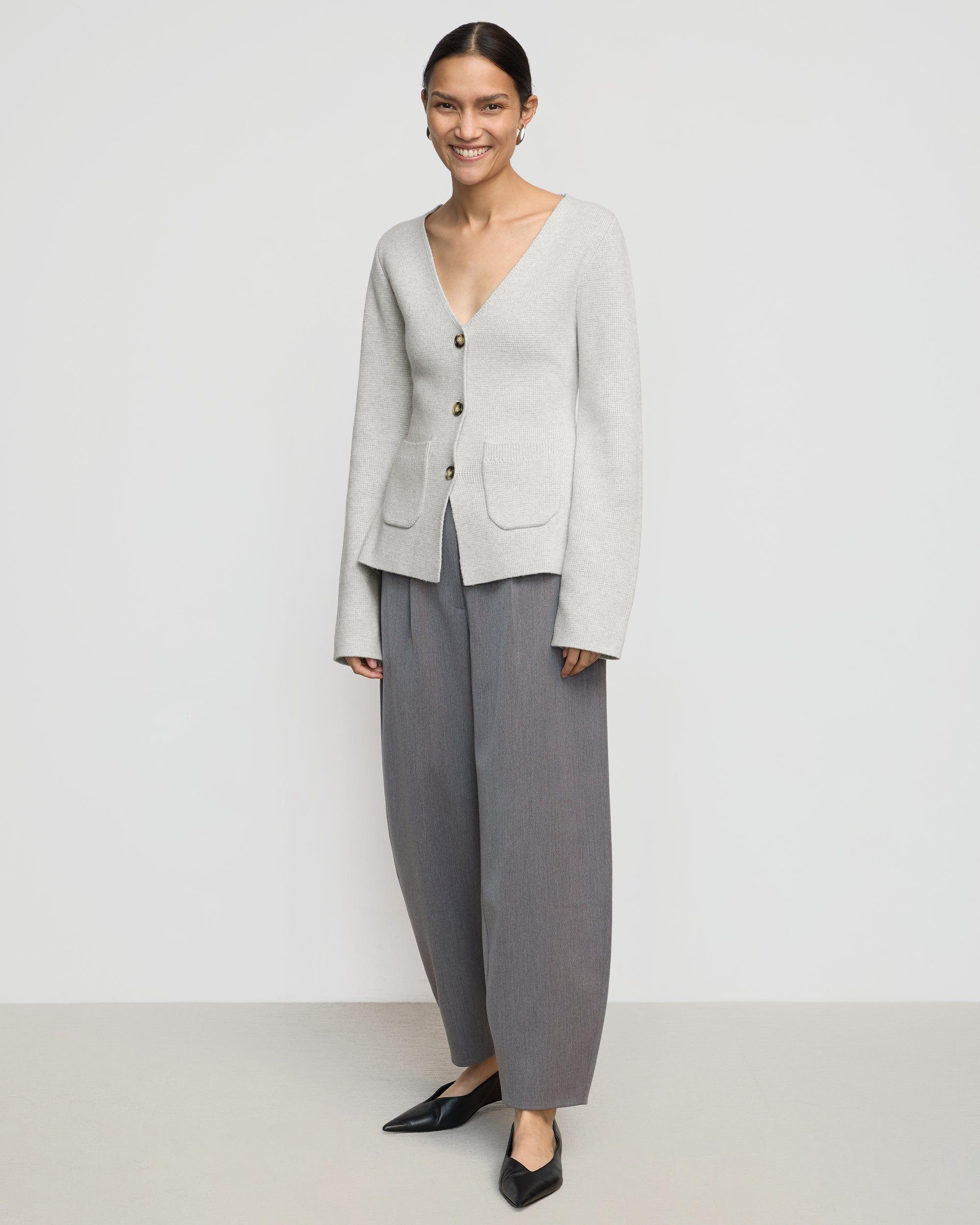 Maeve Organic Cotton-Wool V-Neck Cardigan Product Image