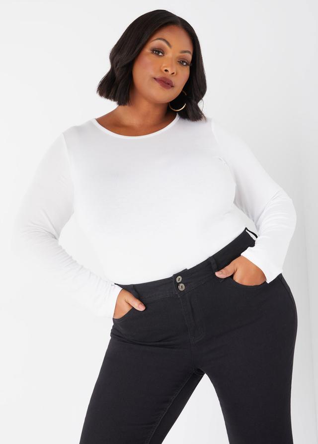 Plus Size Basic Long Sleeved Tee Ashley Stewart Product Image