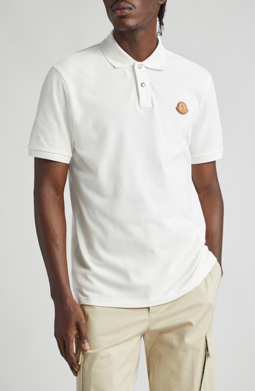 Moncler Leather Logo Patch Cotton Piqu Polo Product Image