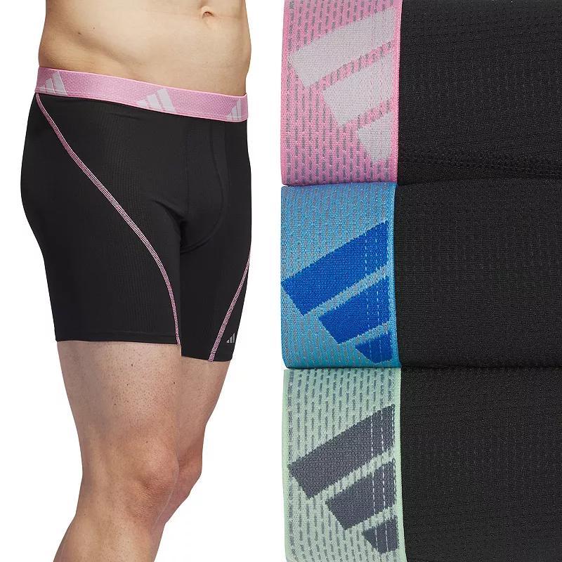 adidas Performance Mesh Boxer Brief 3-Pack Bliss Pink/Semi Blue Burst) Men's Underwear Product Image