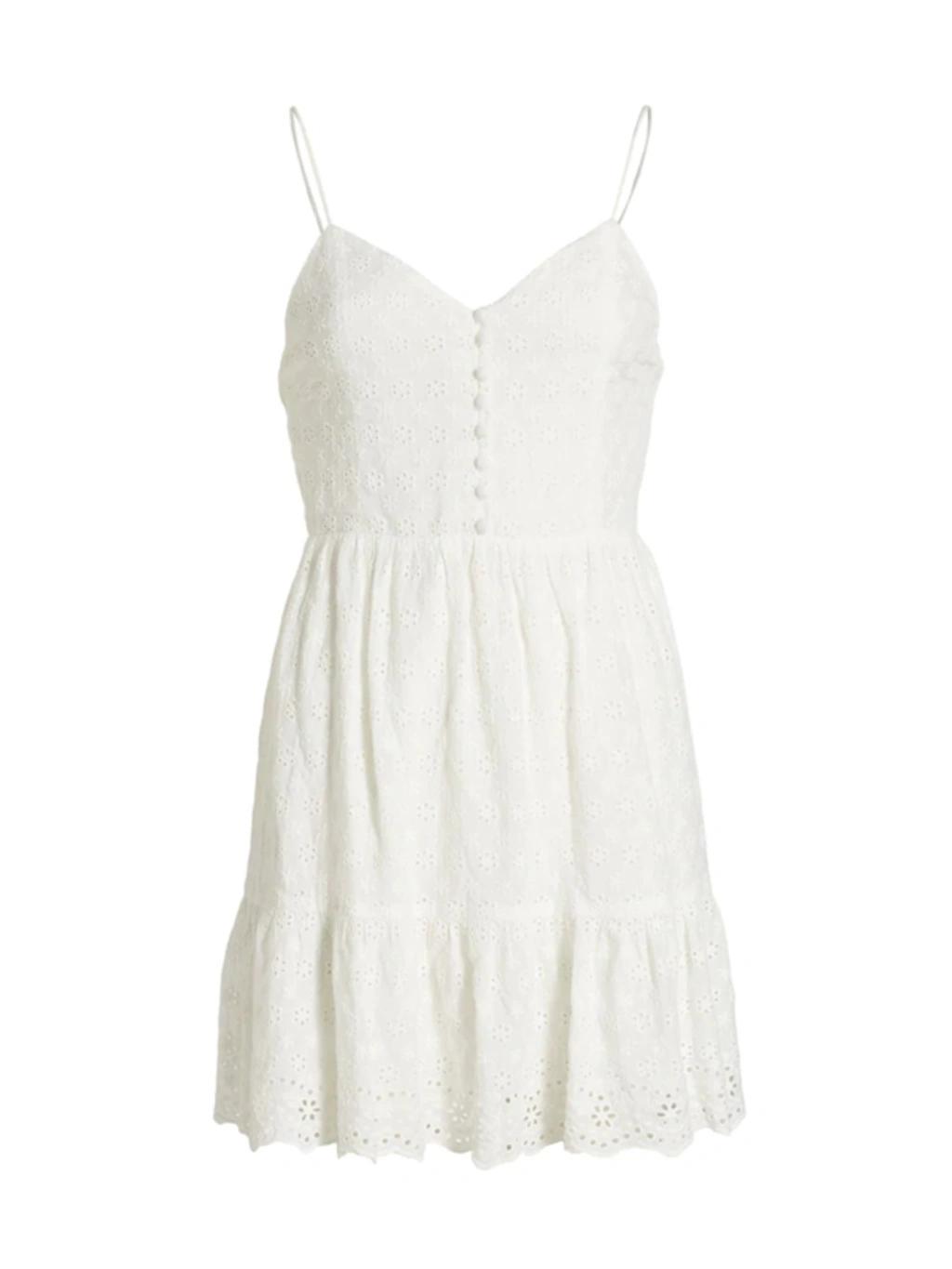 Fae Broderie-anglaise Mini Dress In White Product Image