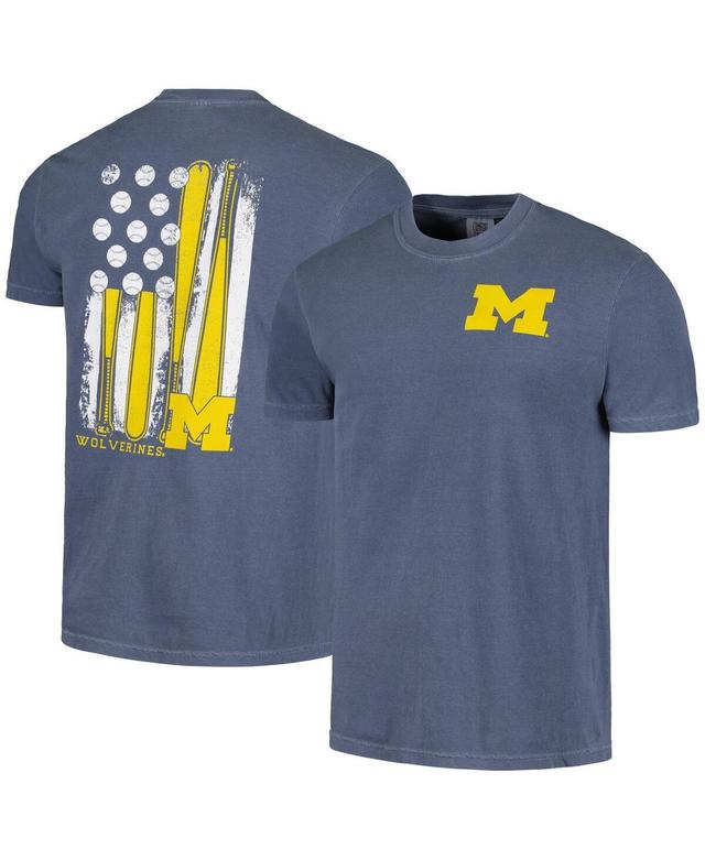 Mens Navy Michigan Wolverines Baseball Flag Comfort Colors T-shirt Product Image