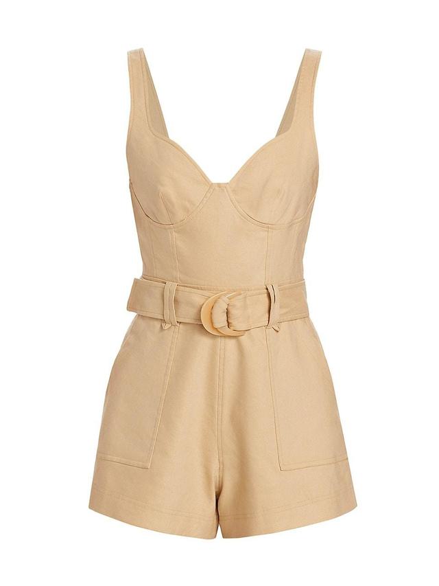 Womens Kai Linen-Blend Bustier Romper Product Image