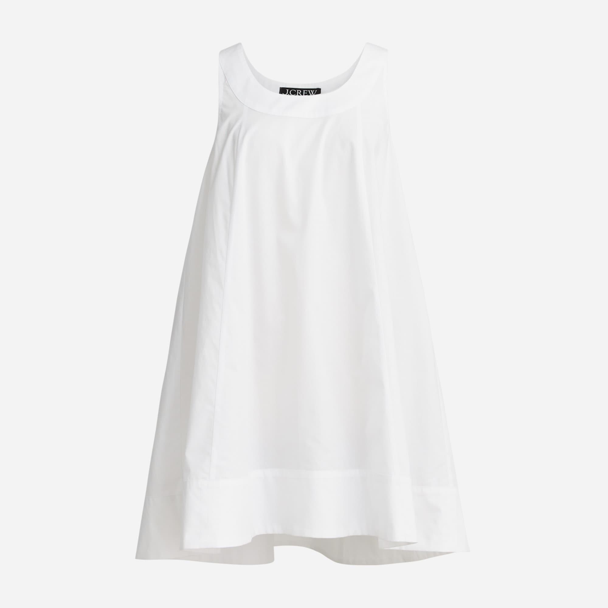 Scoopneck shift dress in cotton poplin Product Image