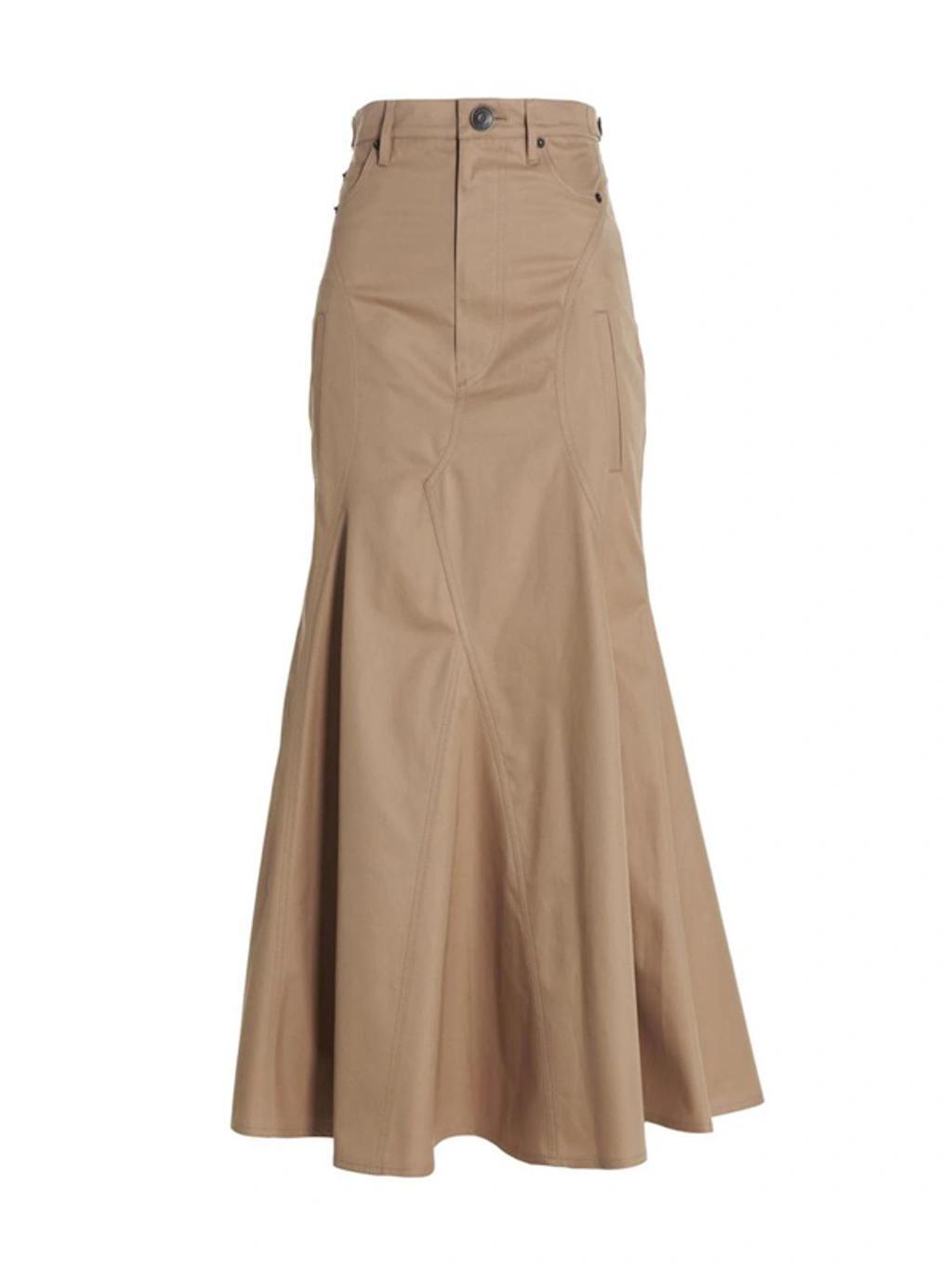 BURBERRY Contoured Trumpet Skirt In Neutrals Product Image