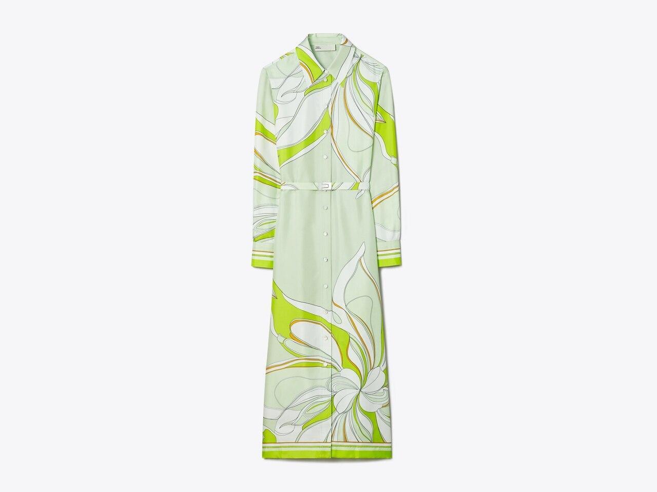 Printed Silk Shirtdress Product Image