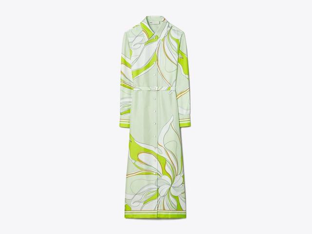 Printed Silk Shirtdress Product Image