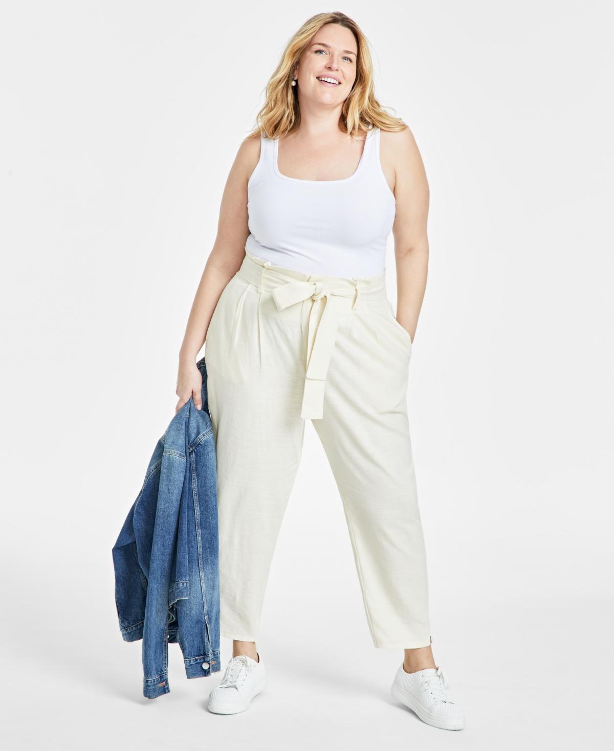 On 34th Womens Belted Paperbag Pants, Created for Macys Product Image