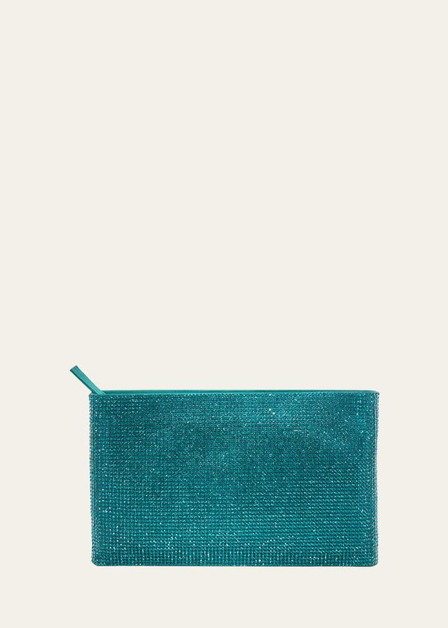 Allover Crystal Zip Pouch Clutch Bag Product Image