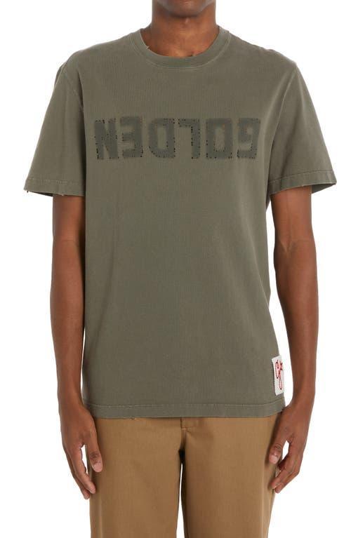 Golden Goose Distressed Upside Down Logo Cotton Graphic Tee Product Image