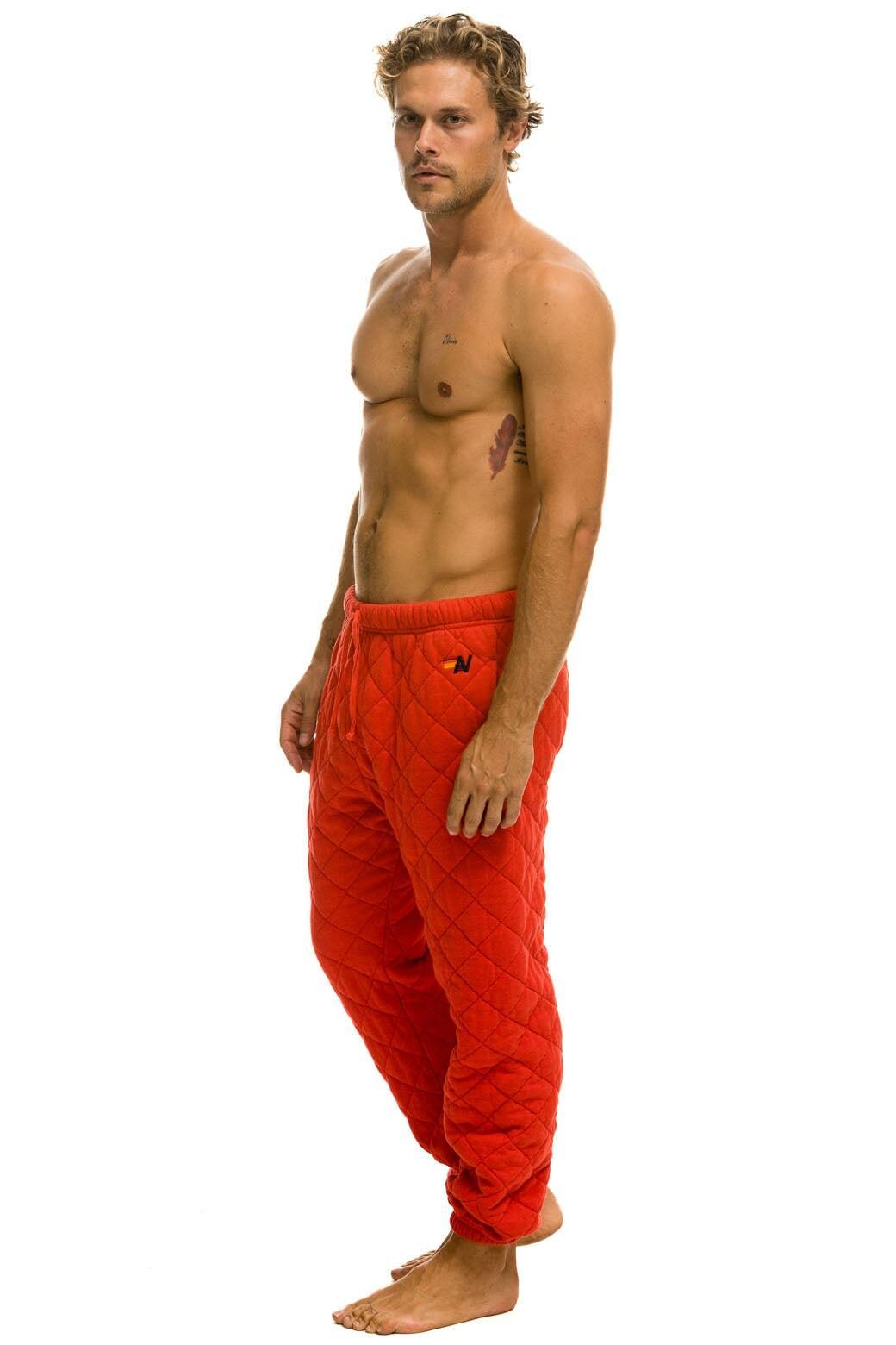 QUILTED SWEATPANTS - RED Male Product Image