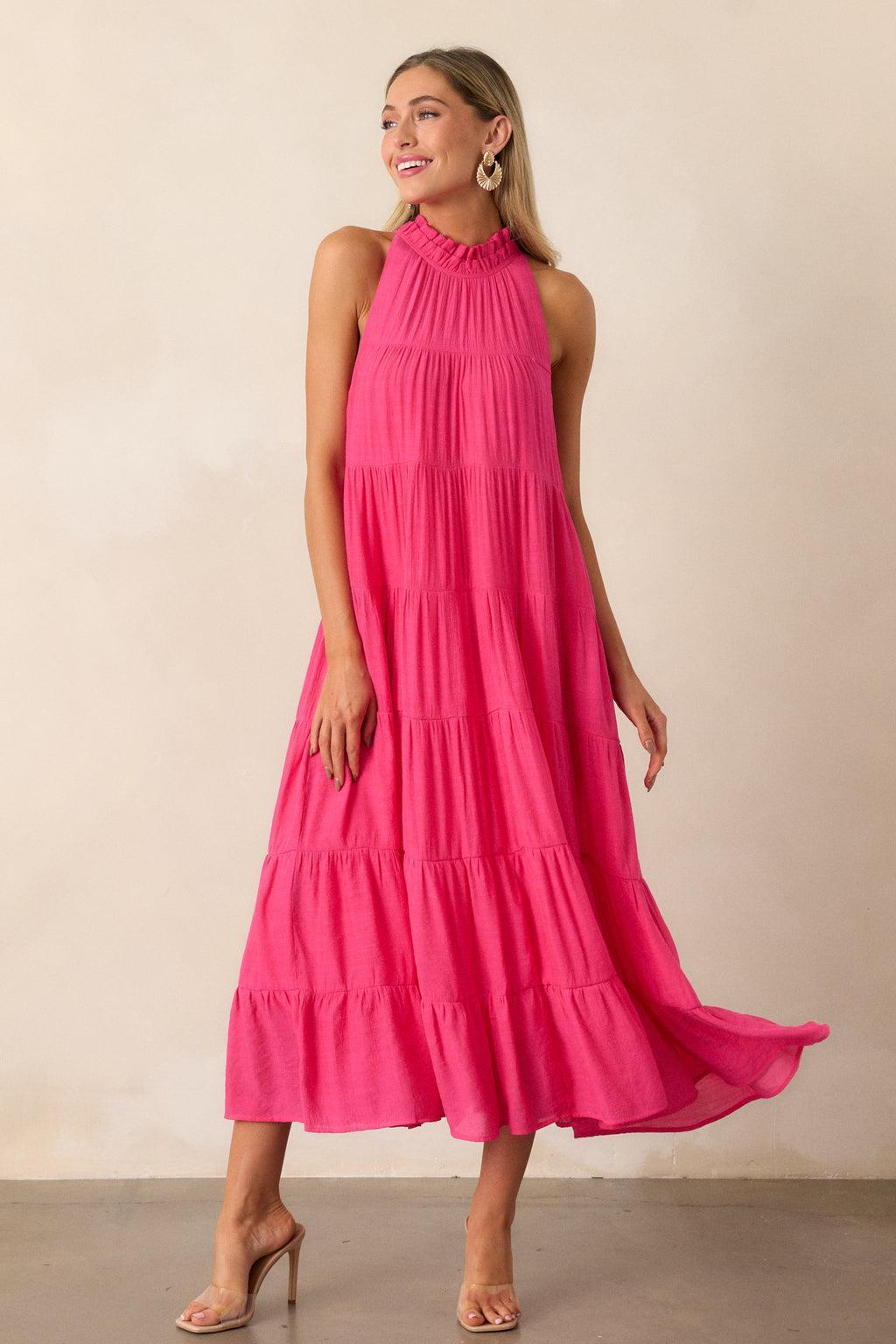 Take Me Dancing Hot Pink Maxi Dress Product Image