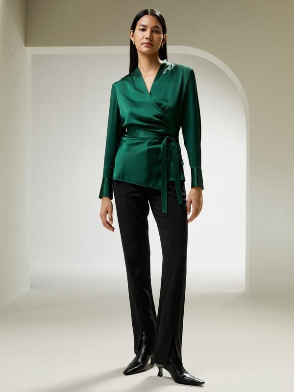 Silk Wrap Blouse Product Image