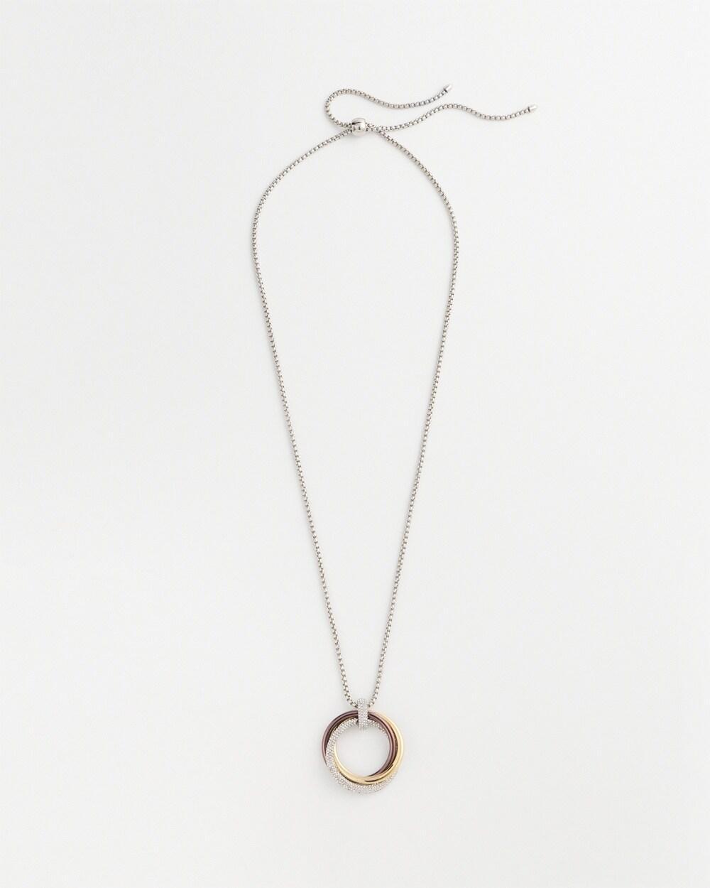 Adjustable Pavé Pendant Necklace Product Image