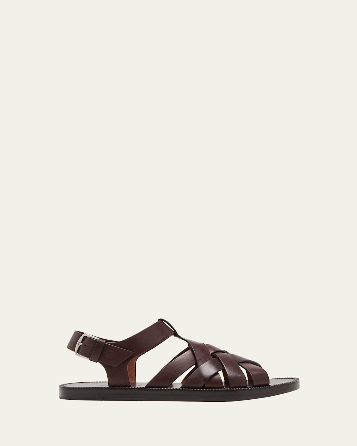 Mens Kumihimo Leather Sandals Product Image