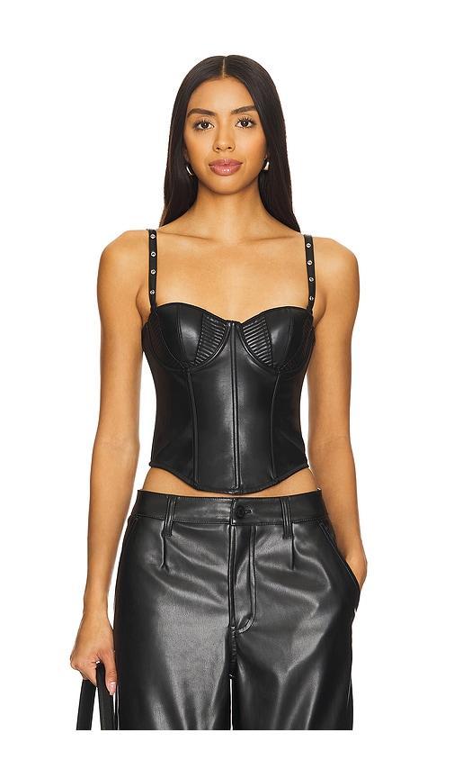 Faux Leather Grommet Bustier Top Product Image