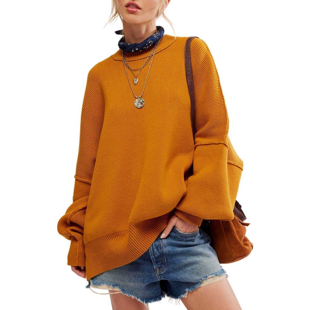 FREE PEOPLE Easy Street Tunic Sweater In Inca Gold Product Image