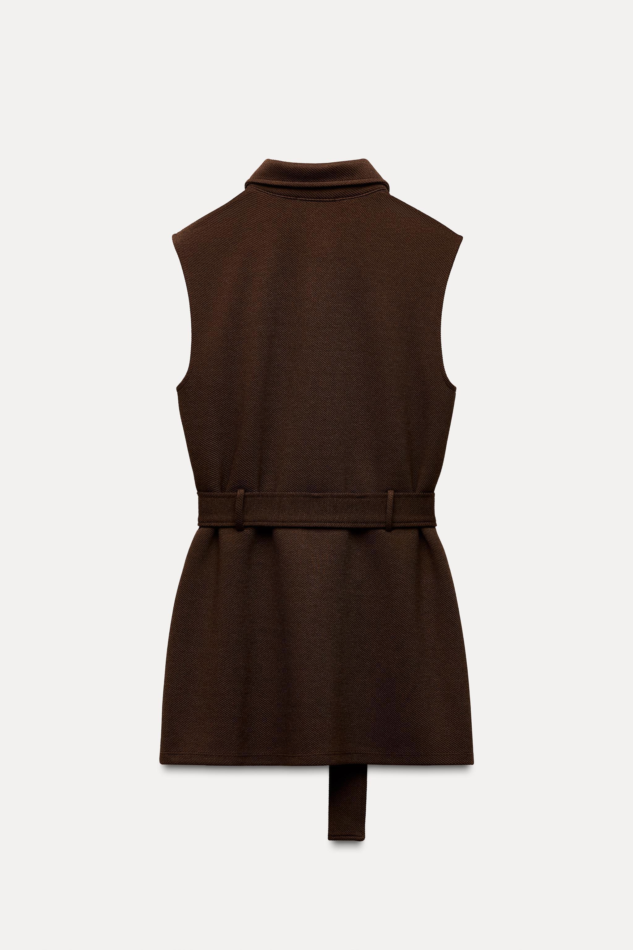 TWILL BELTED VEST Product Image