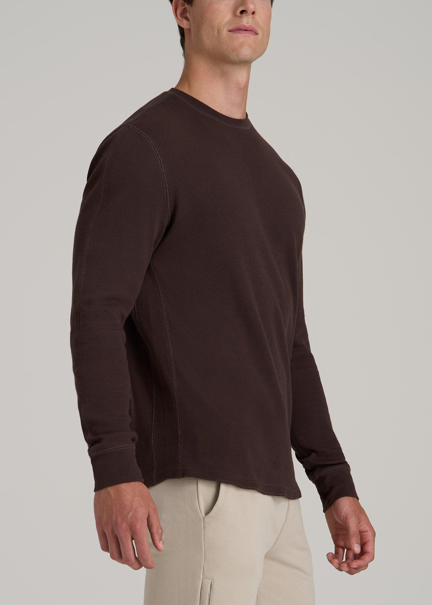 Double Honeycomb Thermal Crewneck for Tall Men in Espresso Male Product Image