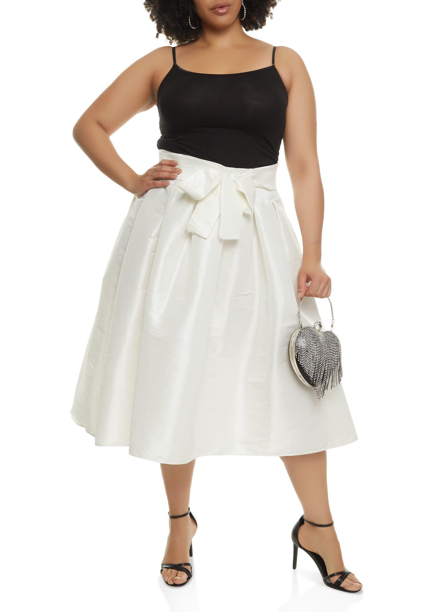 Womens Plus Size Tie Waist Circle Skirt Product Image