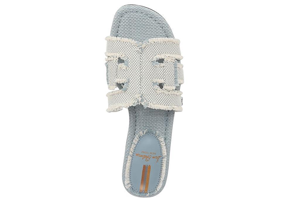 Sam Edelman Bay Fray Linen and Canvas Double E Logo Slide Sandals Product Image