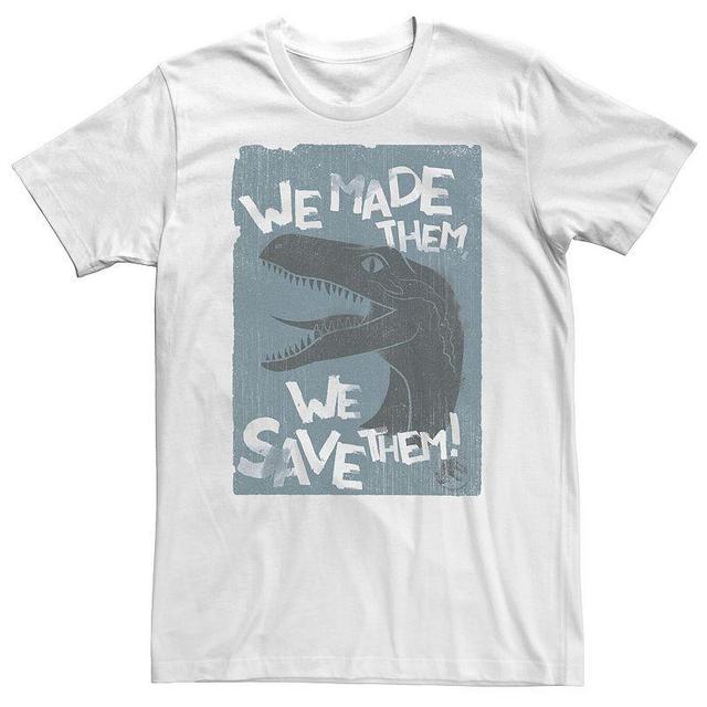 Big & Tall Jurassic World Two We Made Them We Save Them Tee, Mens White Product Image