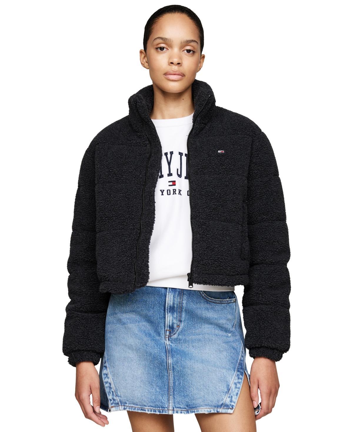 Tommy Jeans Womens Cropped Teddy Essential Coat Product Image