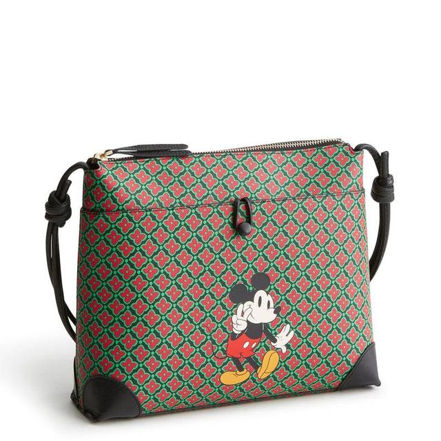 Vera Bradley Disney Original Hipster Crossbody Bags Women in Silly Mickey Mouse Pink/Green Product Image