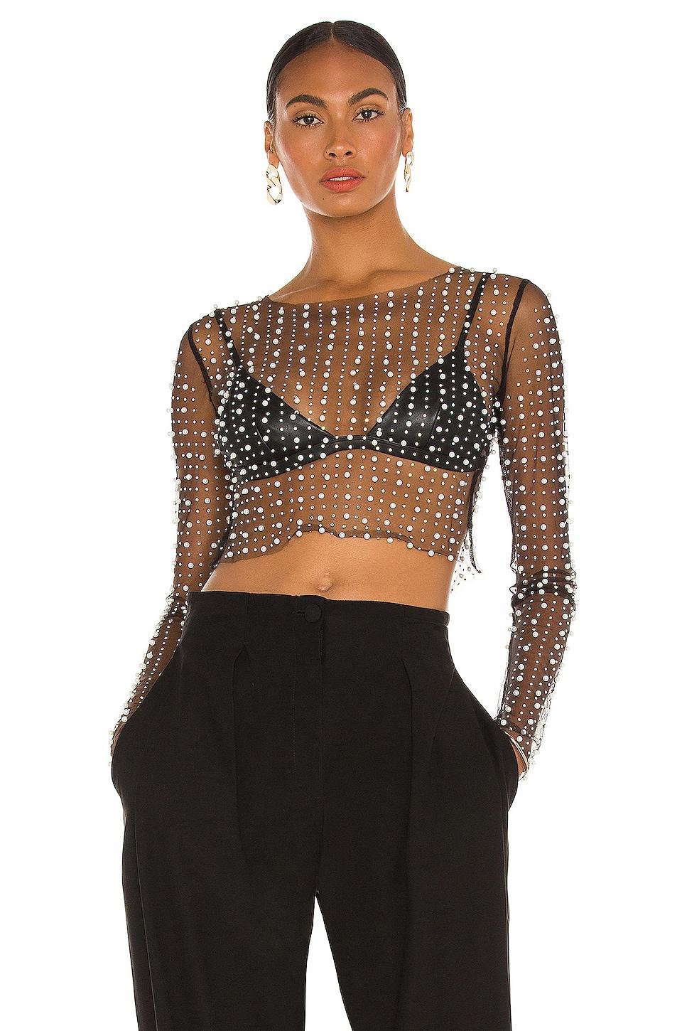 Look and Glisten Pearl Mesh Top Beach Bunny Product Image