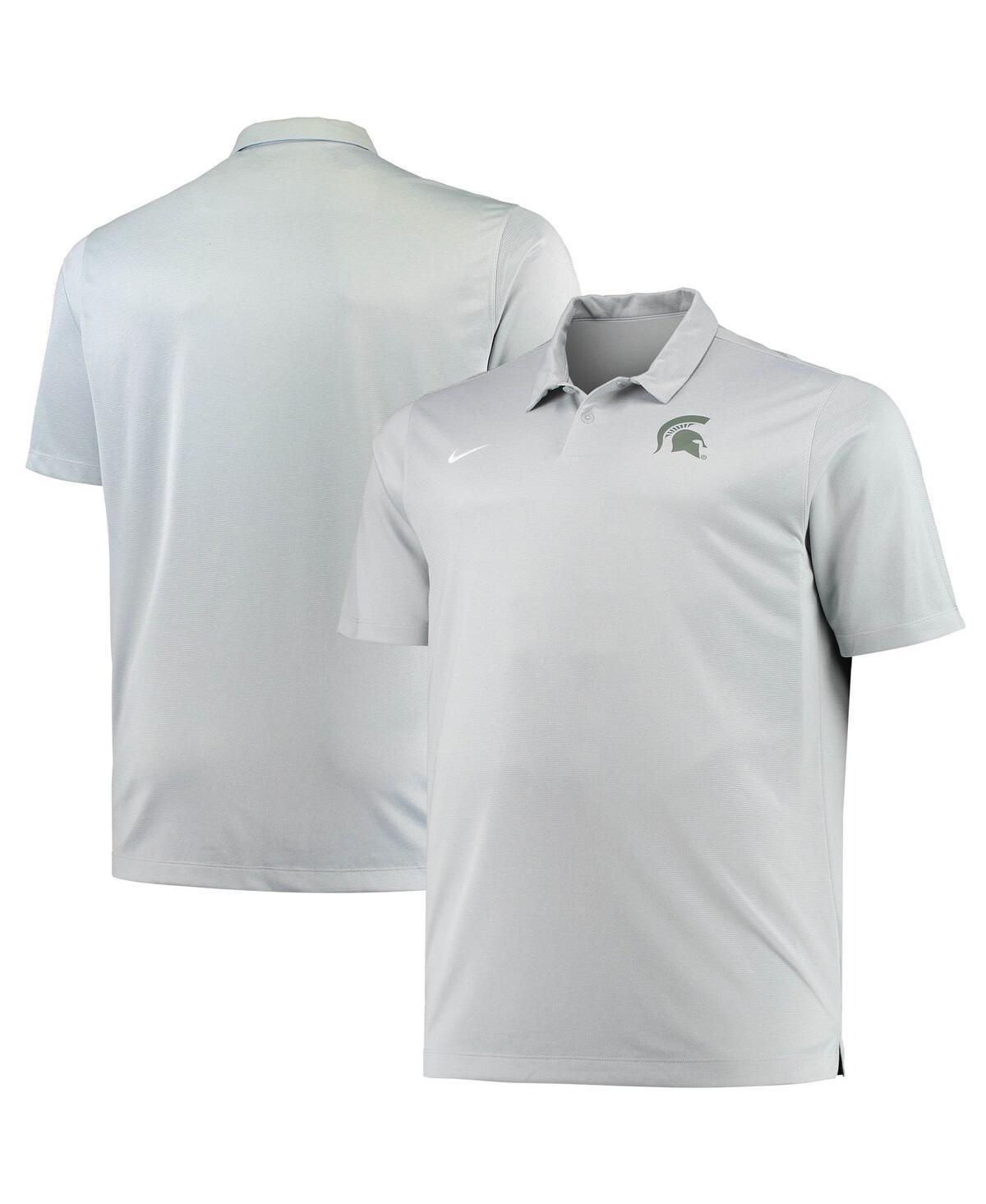 Mens Nike Heathered Gray Michigan State Spartans Big & Tall Performance Polo Product Image