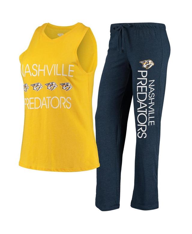 Womens Concepts Sport Gold Nashville Predators Meter Tank Top & Pants Sleep Set - Gold Product Image