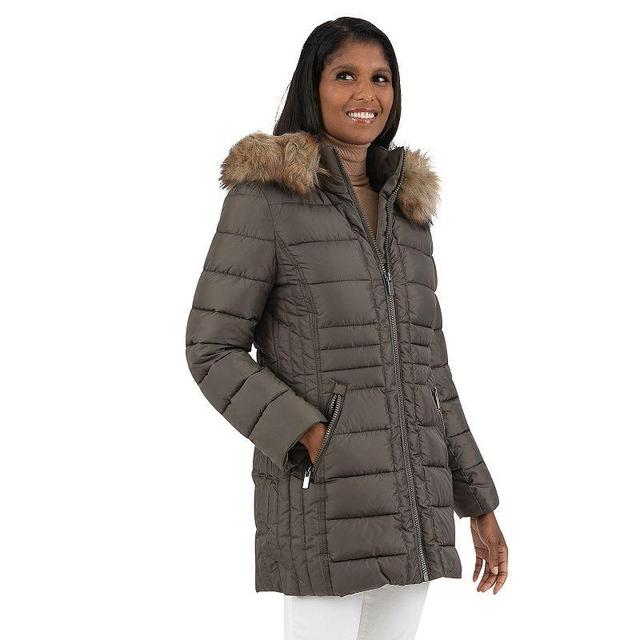 Womens Fleet Street Faux Fur Trimmed Hooded Puffer Coat Product Image